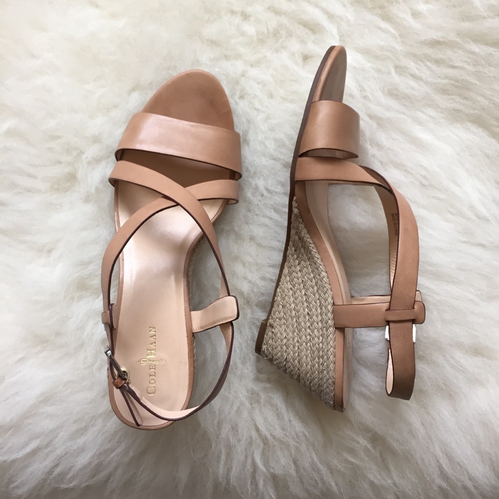 Cole Haan Leather Espadrille Taylor Wedge Sandal
